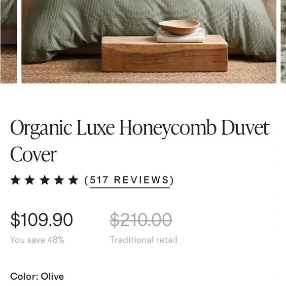 Quince Organic Luxe Honeycomb Duvet Cover - Picture 2 of 3